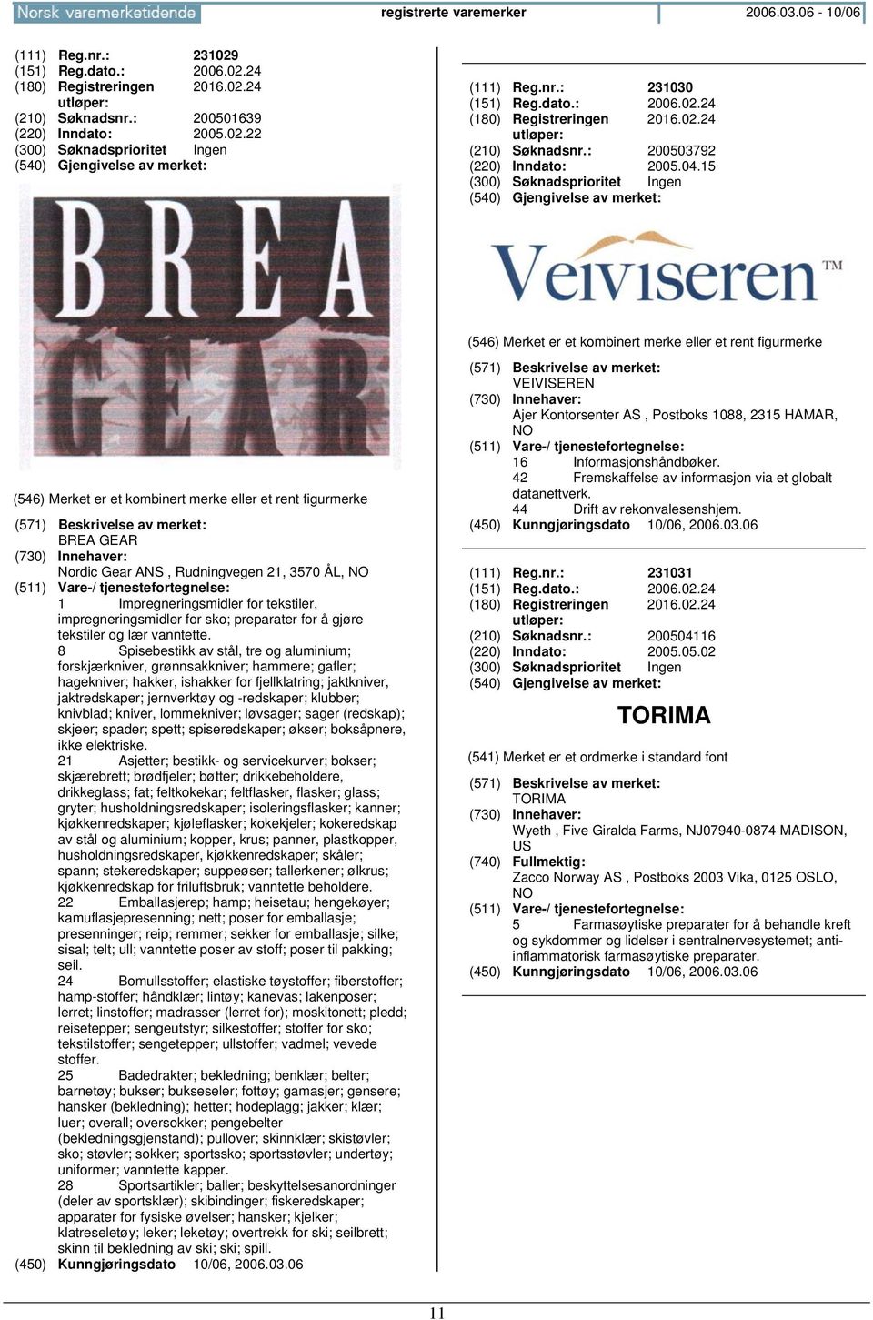 15 BREA GEAR Nordic Gear ANS, Rudningvegen 21, 3570 ÅL, NO 1 Impregneringsmidler for tekstiler, impregneringsmidler for sko; preparater for å gjøre tekstiler og lær vanntette.