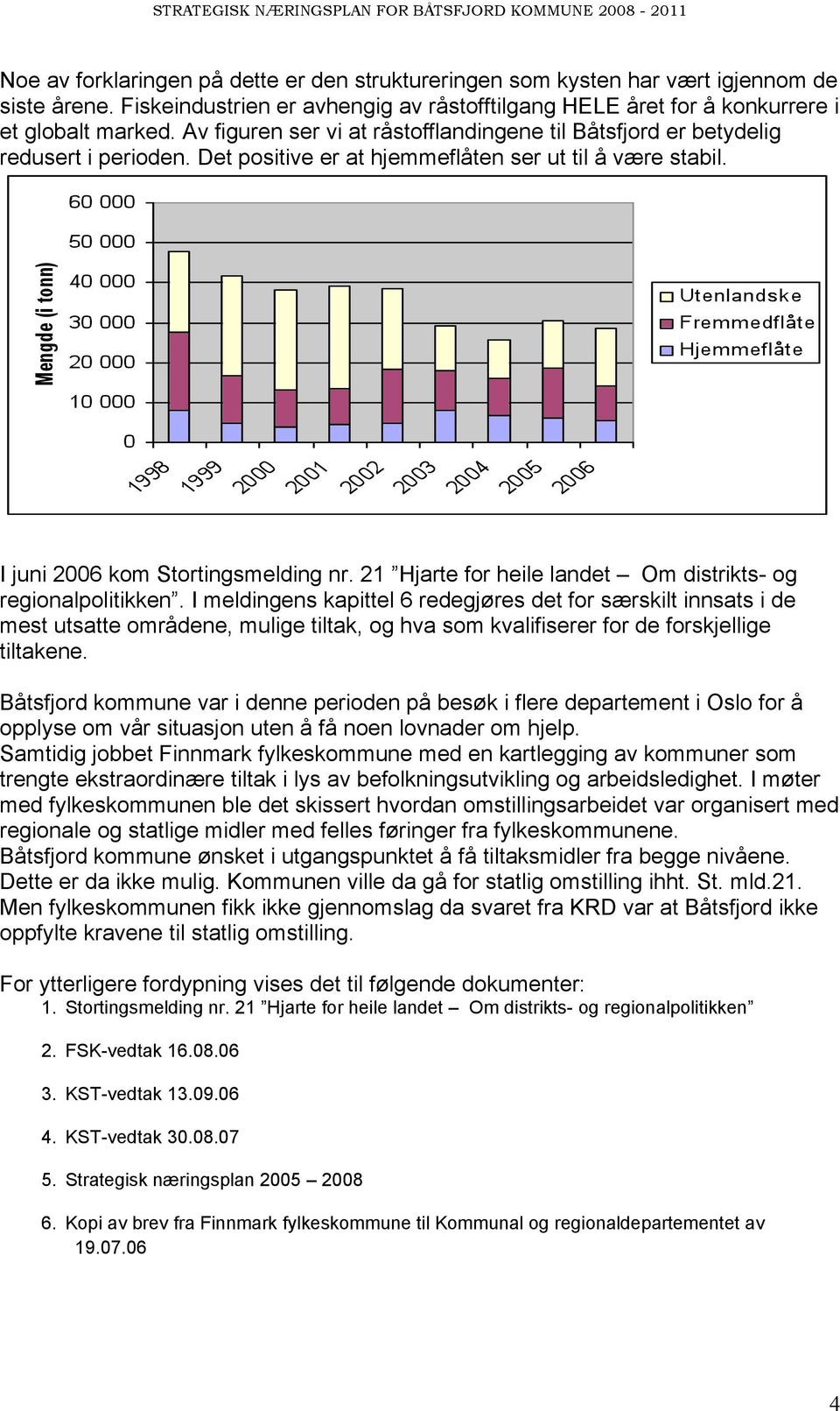 Det positive er at hjemmeflåten ser ut til å være stabil. I juni 26 kom Stortingsmelding nr. 21 Hjarte for heile landet Om distrikts- og regionalpolitikken.