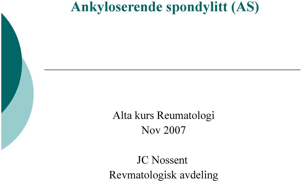 kurs Reumatologi Nov