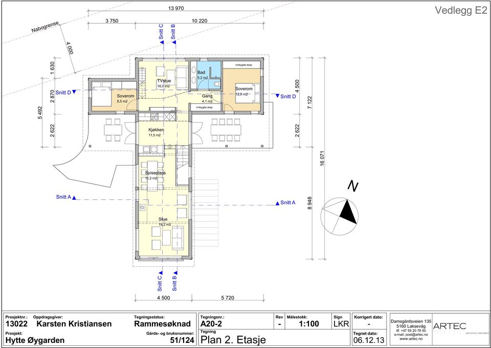 970 Bad 5,2 m2 Gang 4,1 m2 12,0 m2 4 500 2 622 7 122 8 948 16 071