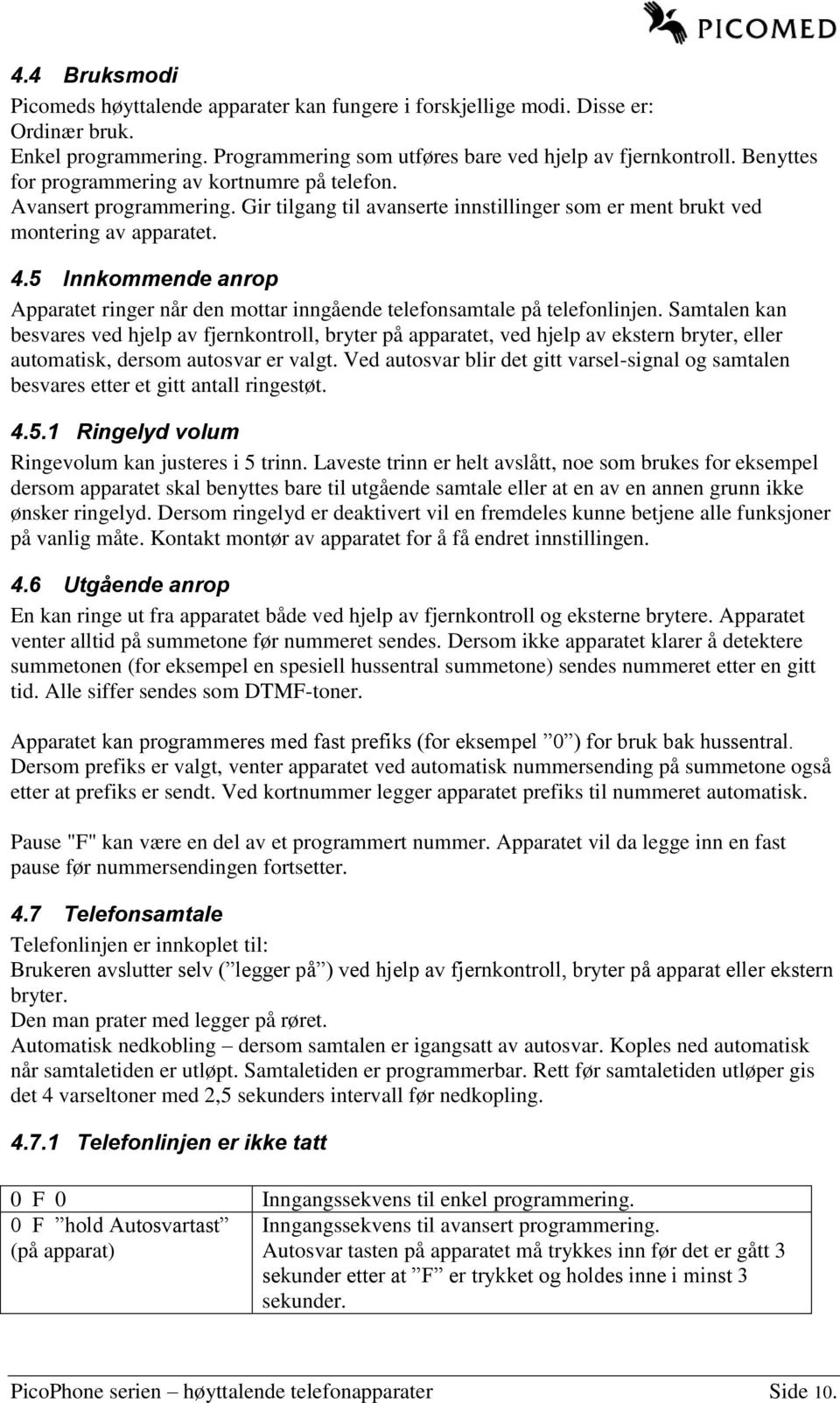 5 Innkommende anrop Apparatet ringer når den mottar inngående telefonsamtale på telefonlinjen.