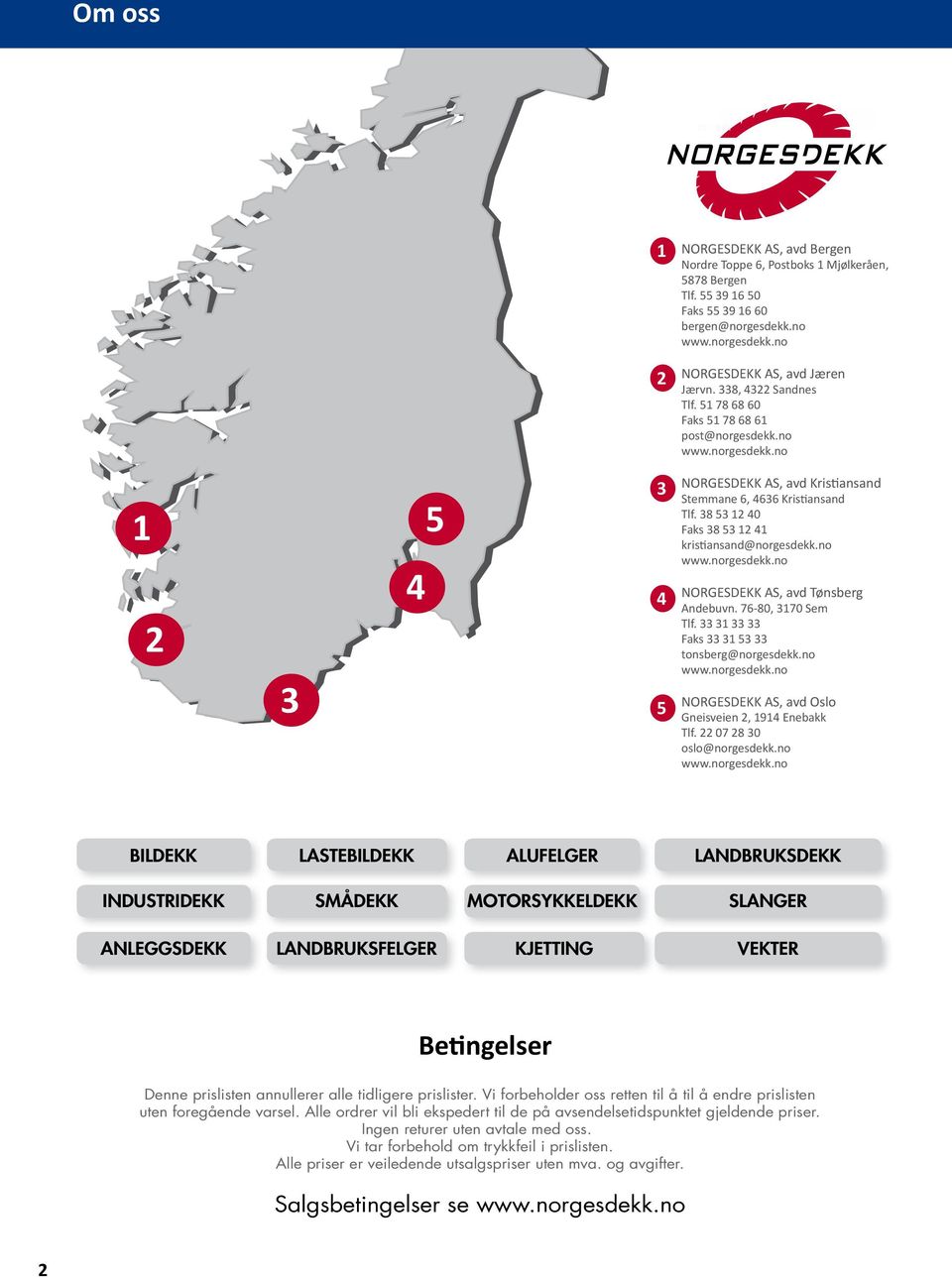 338, 4322 sandnes Tlf. 51 78 68 60 NORGESDEKK, Faks avd 51 78 J ren 68 61 Solavn. 464, 4354 post@norgesdekk.no Voll Tlf. 51 78 68 60 Faks 51 78 68 61 post@norgesdekk.