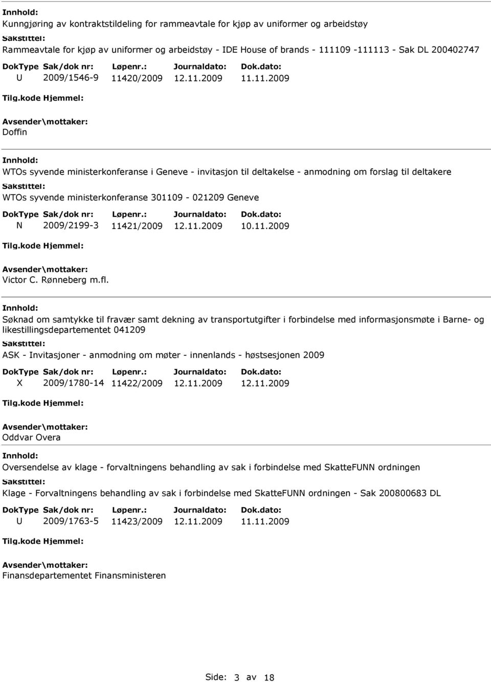 2009/2199-3 11421/2009 10.11.2009 Victor C. Rønneberg m.fl.