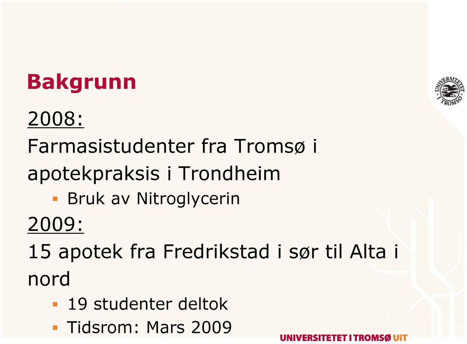 Nitroglycerin 2009: 15 apotek fra Fredrikstad