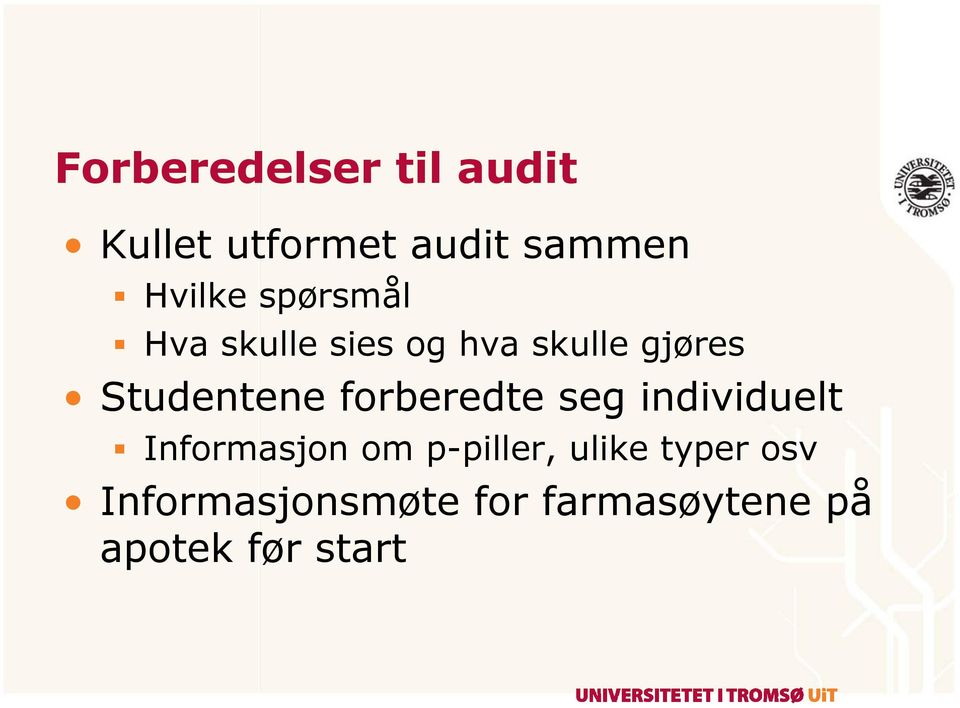 forberedte seg individuelt Informasjon om p-piller, ulike