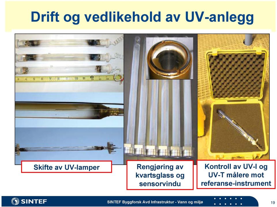 Kontroll av UV-I og UV-T målere mot