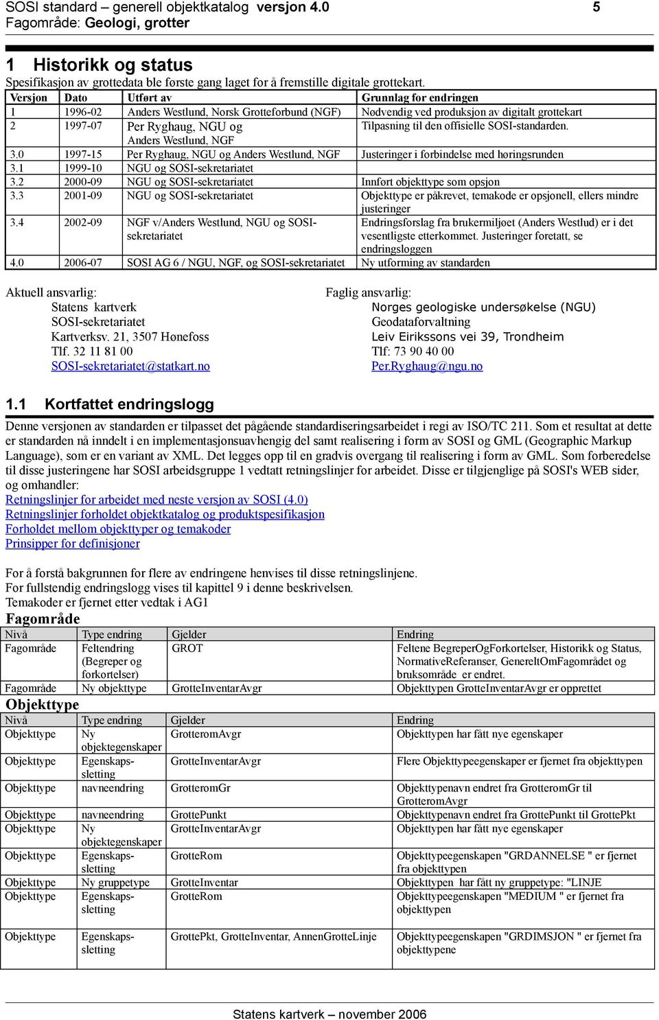 21, 3507 Hønefoss Leiv Eirikssons vei 39, Trondheim Tlf. 32 11 81 00 Tlf: 73 90 40 00 SOSI-sekretariatet@statkart.no Per.Ryghaug@ngu.no 1.