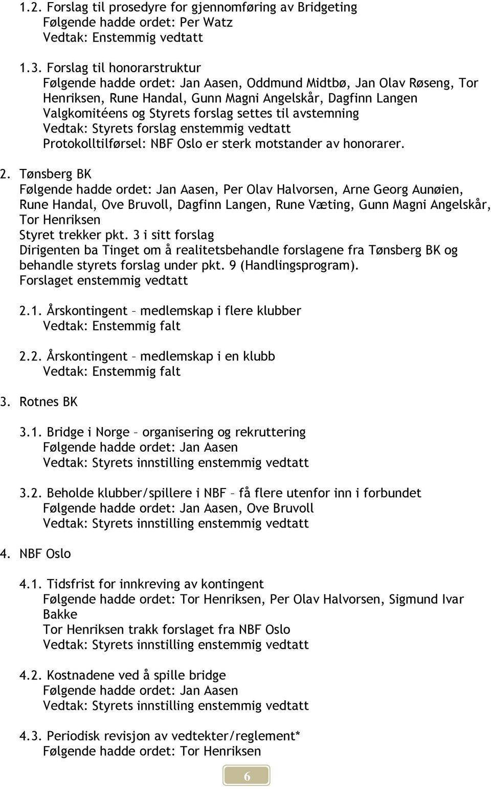 til avstemning Vedtak: Styrets forslag enstemmig vedtatt Protokolltilførsel: NBF Oslo er sterk motstander av honorarer. 2.