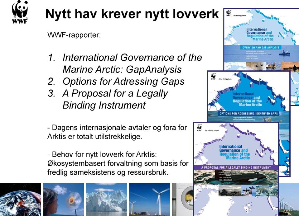 A Proposal for a Legally Binding Instrument - Dagens internasjonale avtaler og fora for