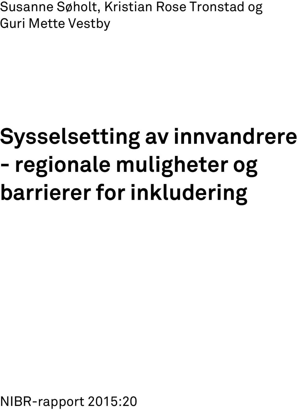 Sysselsetting av innvandrere -