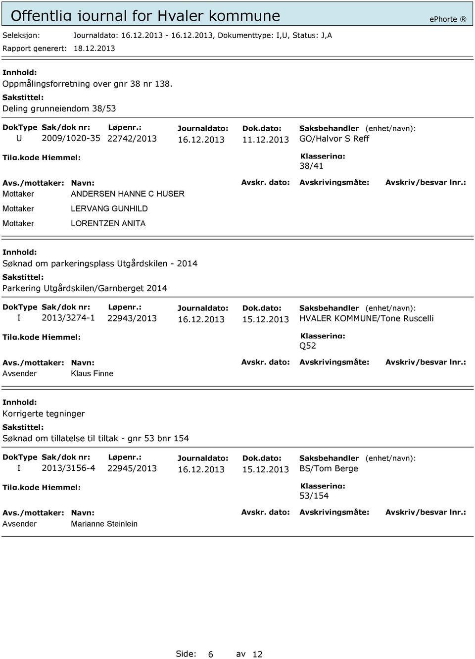 tgårdskilen/garnberget 2014 2013/3274-1 22943/2013 15.12.