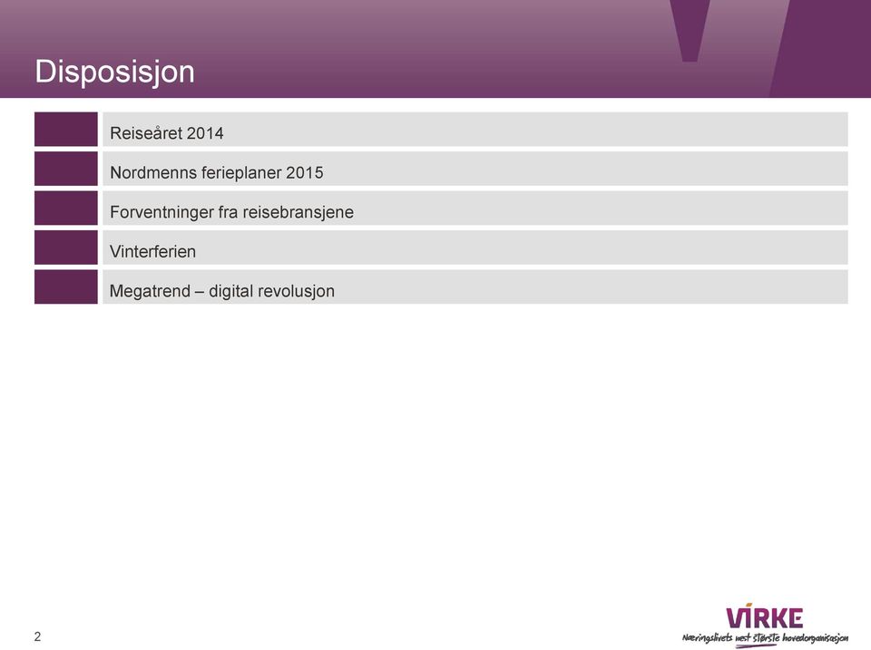 Forventninger fra reisebransjene