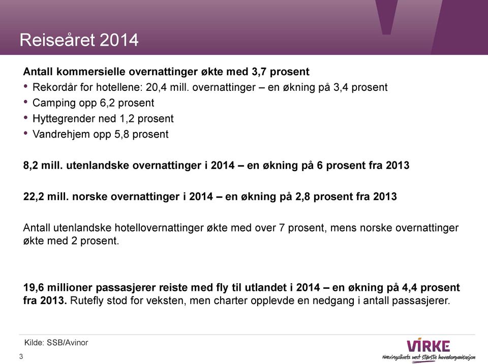 utenlandske overnattinger i 2014 en økning på 6 prosent fra 2013 22,2 mill.