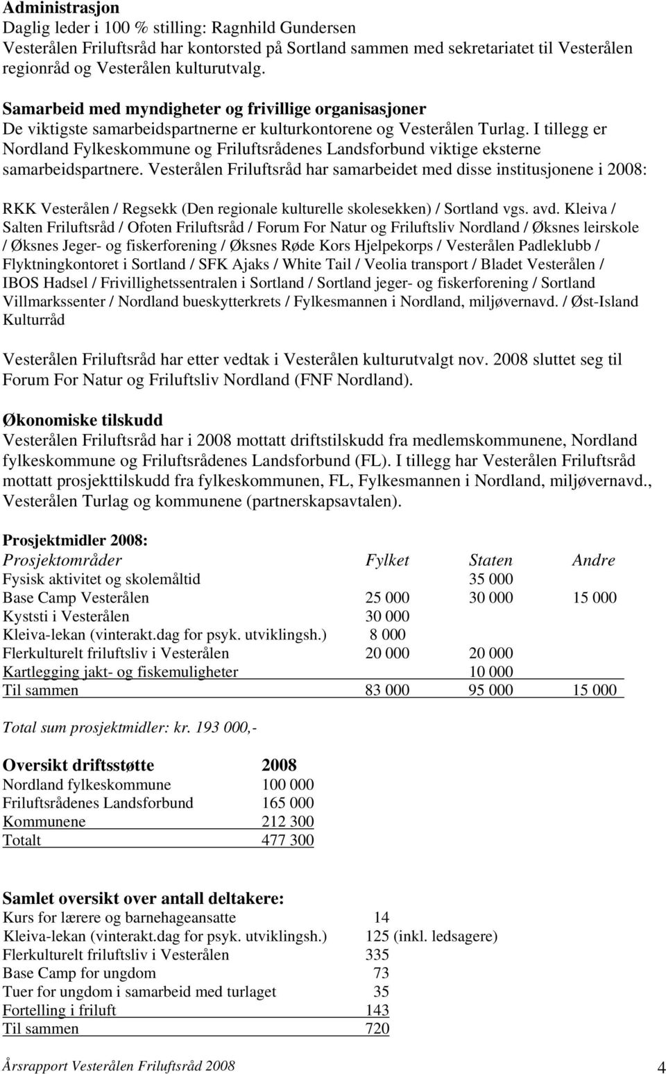 I tillegg er Nordland Fylkeskommune og Friluftsrådenes Landsforbund viktige eksterne samarbeidspartnere.