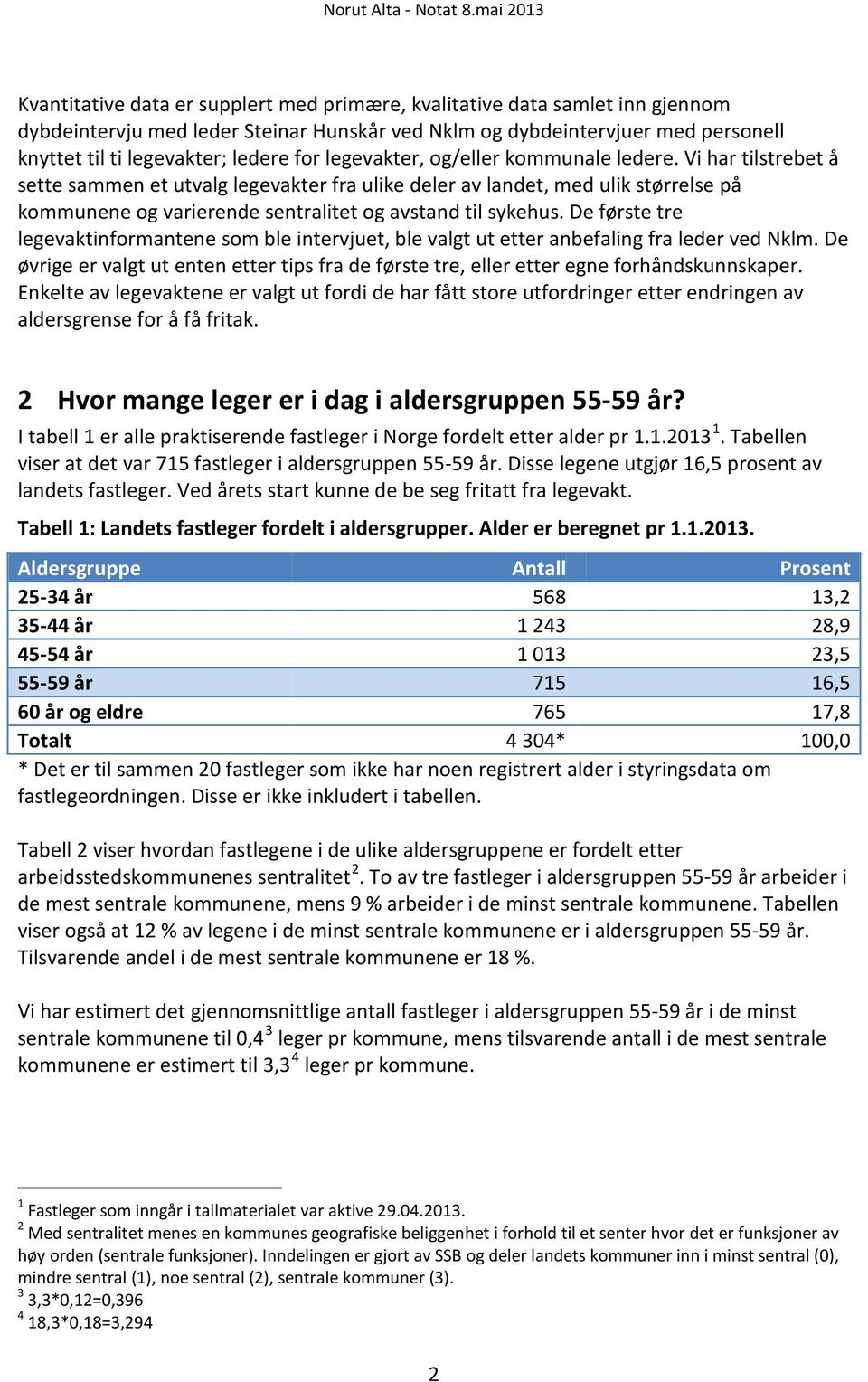 Vi har tilstrebet å sette sammen et utvalg legevakter fra ulike deler av landet, med ulik størrelse på kommunene og varierende sentralitet og avstand til sykehus.