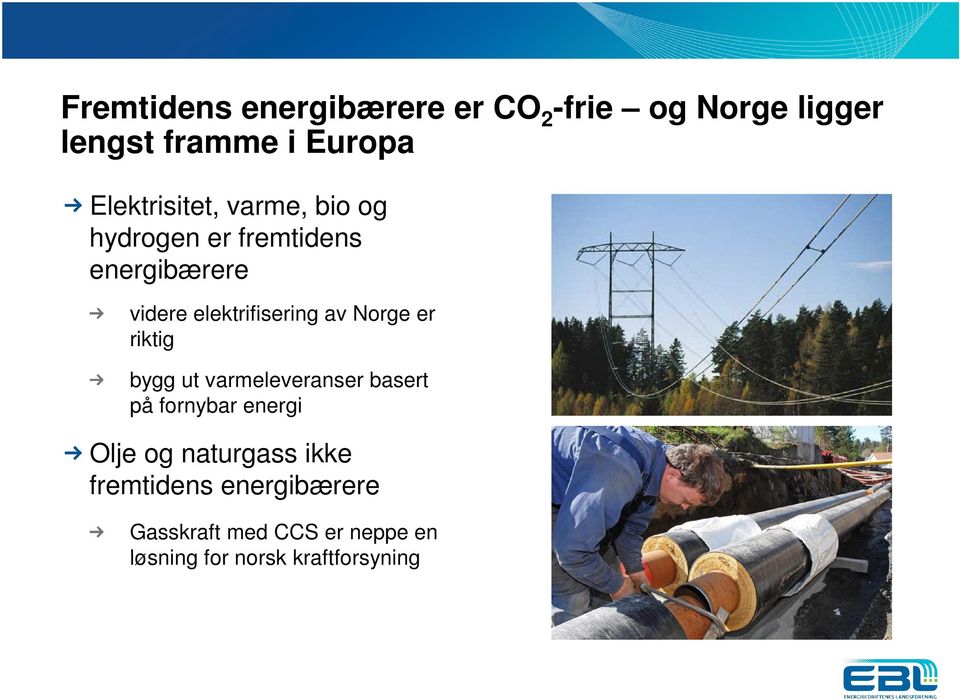 elektrifisering av Norge er riktig bygg ut varmeleveranser basert på fornybar energi