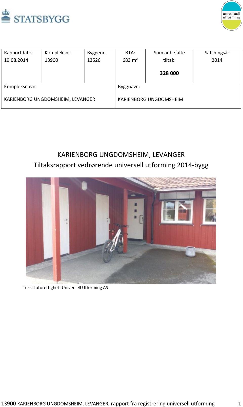 UNGDOMSHEIM, LEVANGER KARIENBORG UNGDOMSHEIM KARIENBORG UNGDOMSHEIM, LEVANGER Tiltaksrapport vedrørende