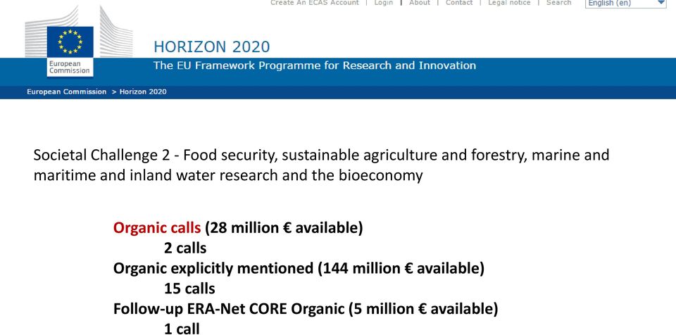 calls (28 million available) 2 calls Organic explicitly mentioned (144