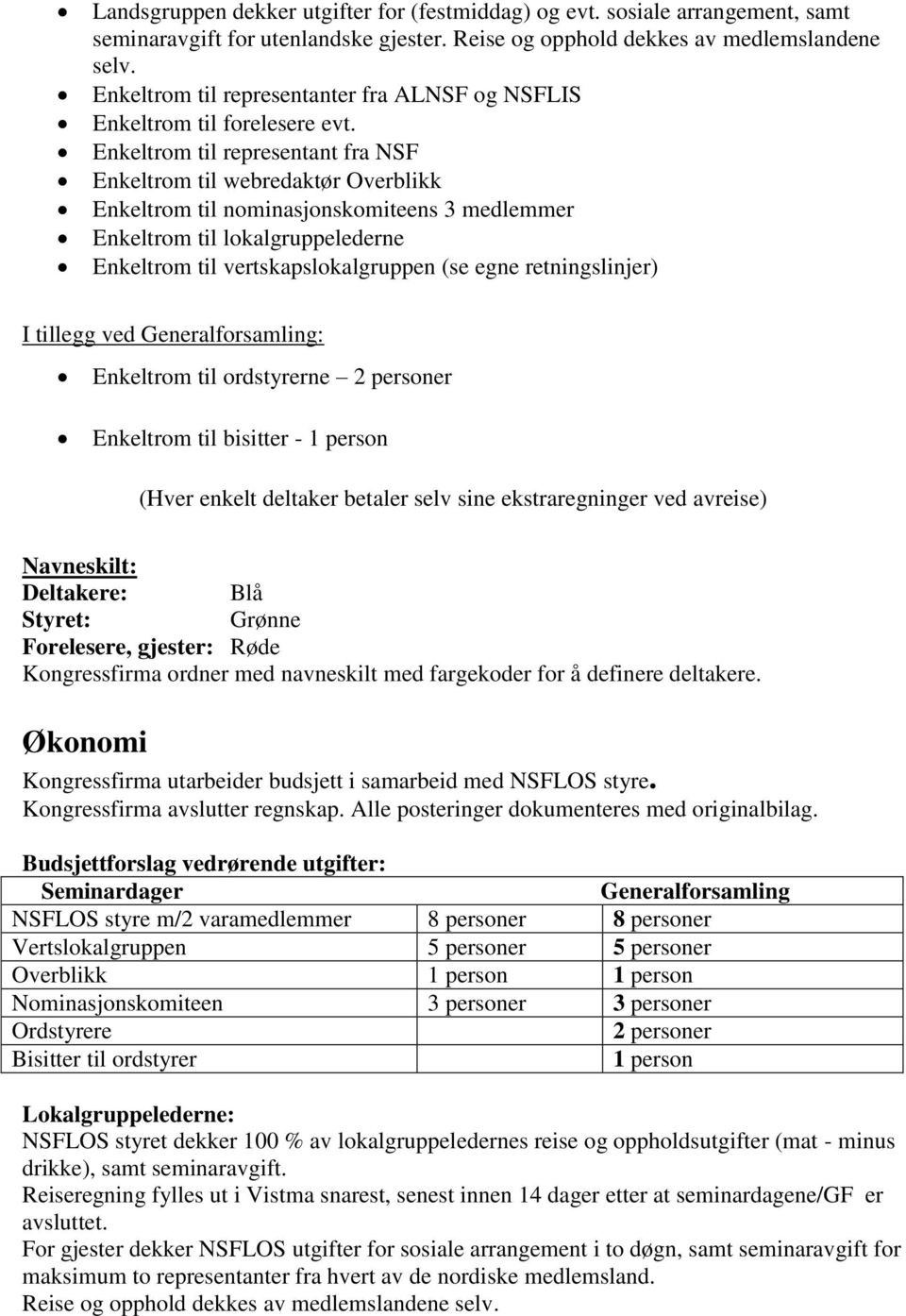 Enkeltrom til representant fra NSF Enkeltrom til webredaktør Overblikk Enkeltrom til nominasjonskomiteens 3 medlemmer Enkeltrom til lokalgruppelederne Enkeltrom til vertskapslokalgruppen (se egne