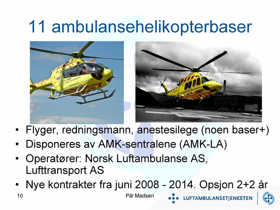 (AMK-LA) Operatører: Norsk Luftambulanse AS,