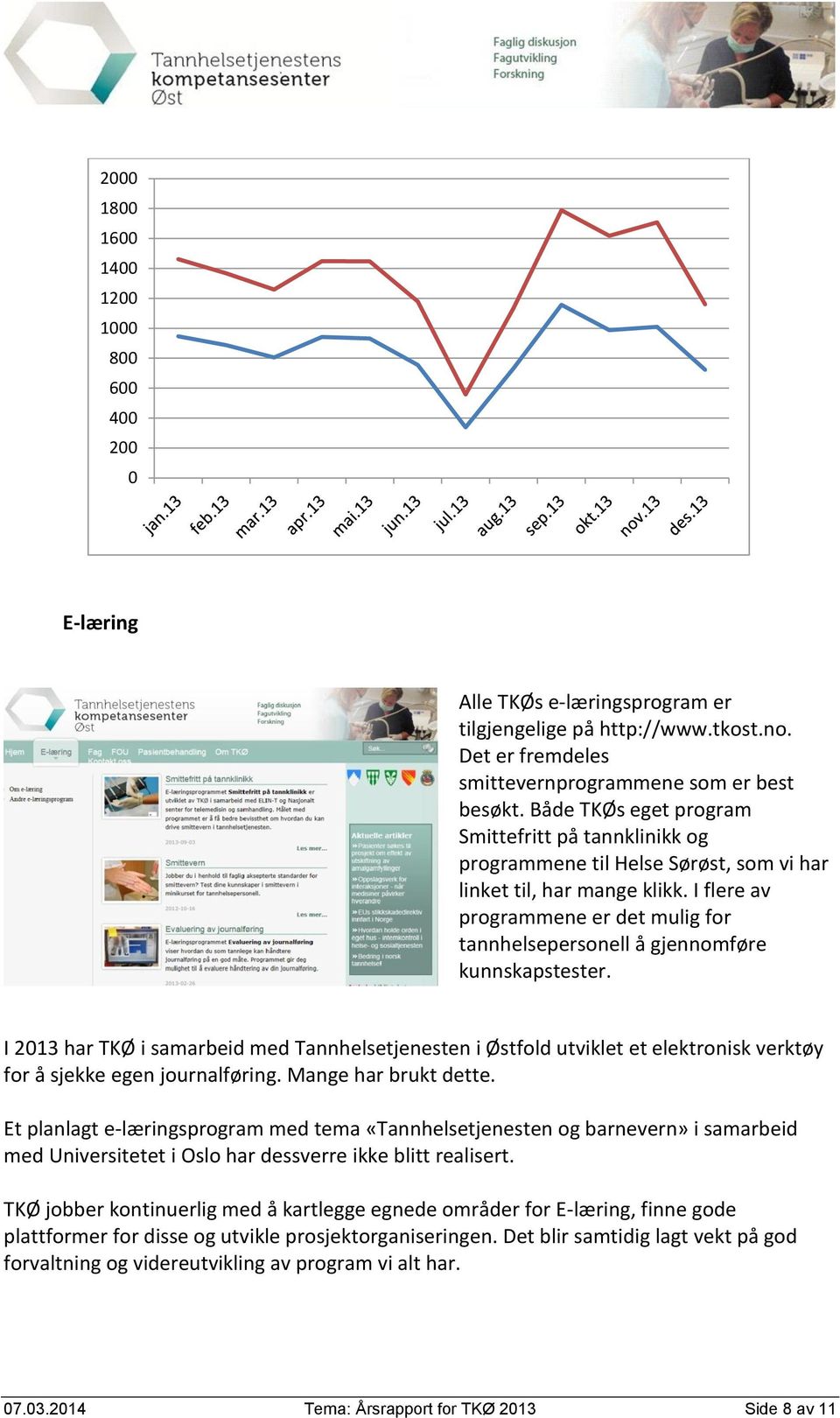 I flere av programmene er det mulig for tannhelsepersonell å gjennomføre kunnskapstester.