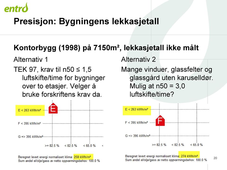 over to etasjer. Velger å bruke forskriftens krav da.