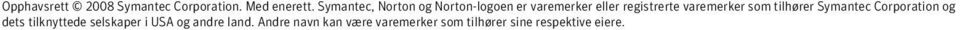 varemerker som tilhører Symantec Corporation og dets tilknyttede