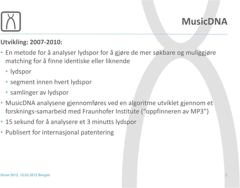 gjennomføres ved en algoritme utviklet gjennom et forsknings-samarbeid med Fraunhofer Institute( oppfinneren av MP3