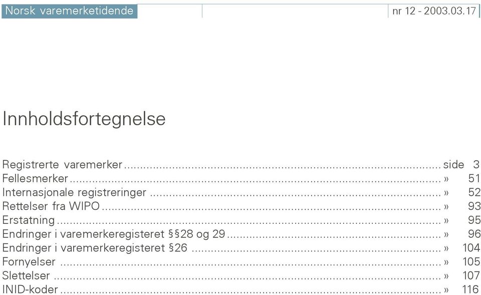 ..» 93 Erstatning...» 95 Endringer i varemerkeregisteret 28 og 29.