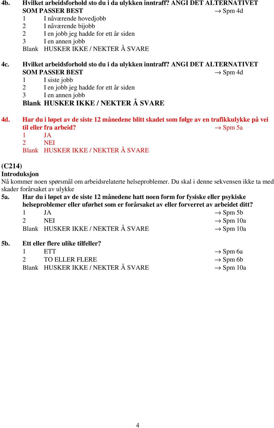 Har du i løpet av de siste 12 månedene blitt skadet som følge av en trafikkulykke på vei til eller fra arbeid?