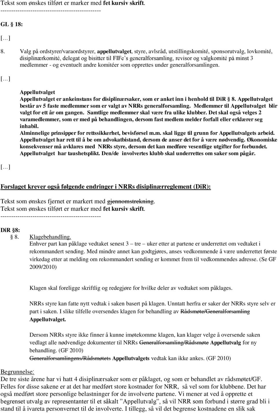 på minst 3 medlemmer - og eventuelt andre komitéer som opprettes under generalforsamlingen.