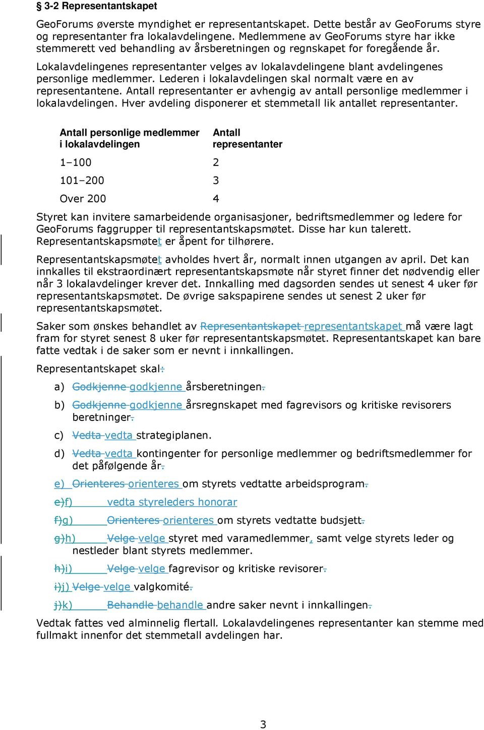 Lokalavdelingenes representanter velges av lokalavdelingene blant avdelingenes personlige medlemmer. Lederen i lokalavdelingen skal normalt være en av representantene.