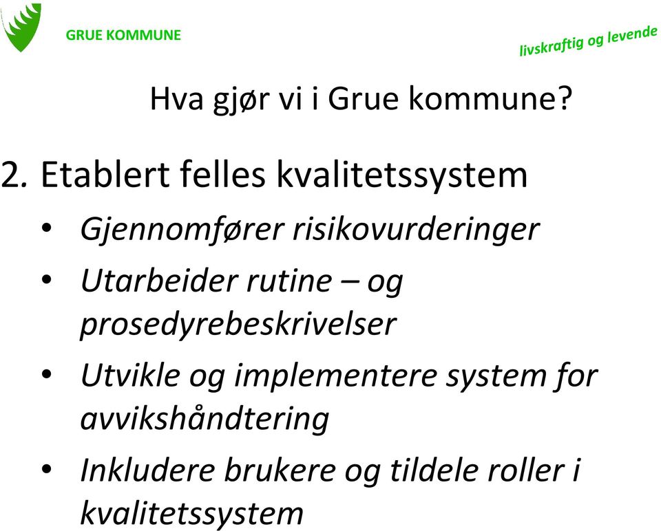 risikovurderinger Utarbeider rutine og prosedyrebeskrivelser