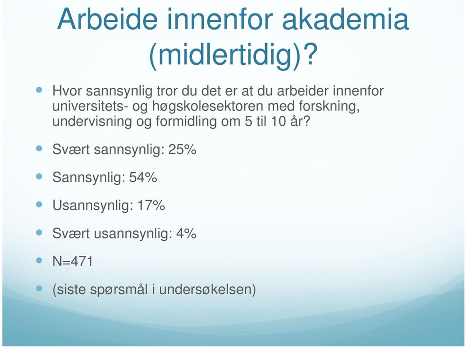 høgskolesektoren med forskning, undervisning og formidling om 5 til 10 år?