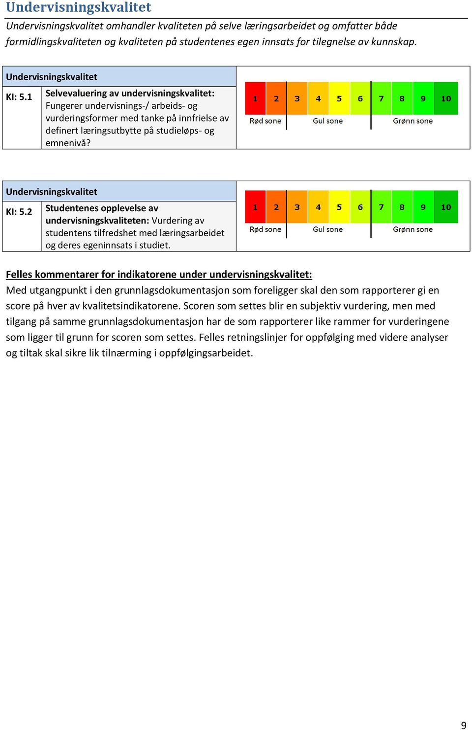 1 Selvevaluering av undervisningskvalitet: Fungerer undervisnings-/ arbeids- og vurderingsformer med tanke på innfrielse av definert læringsutbytte på studieløps- og emnenivå?