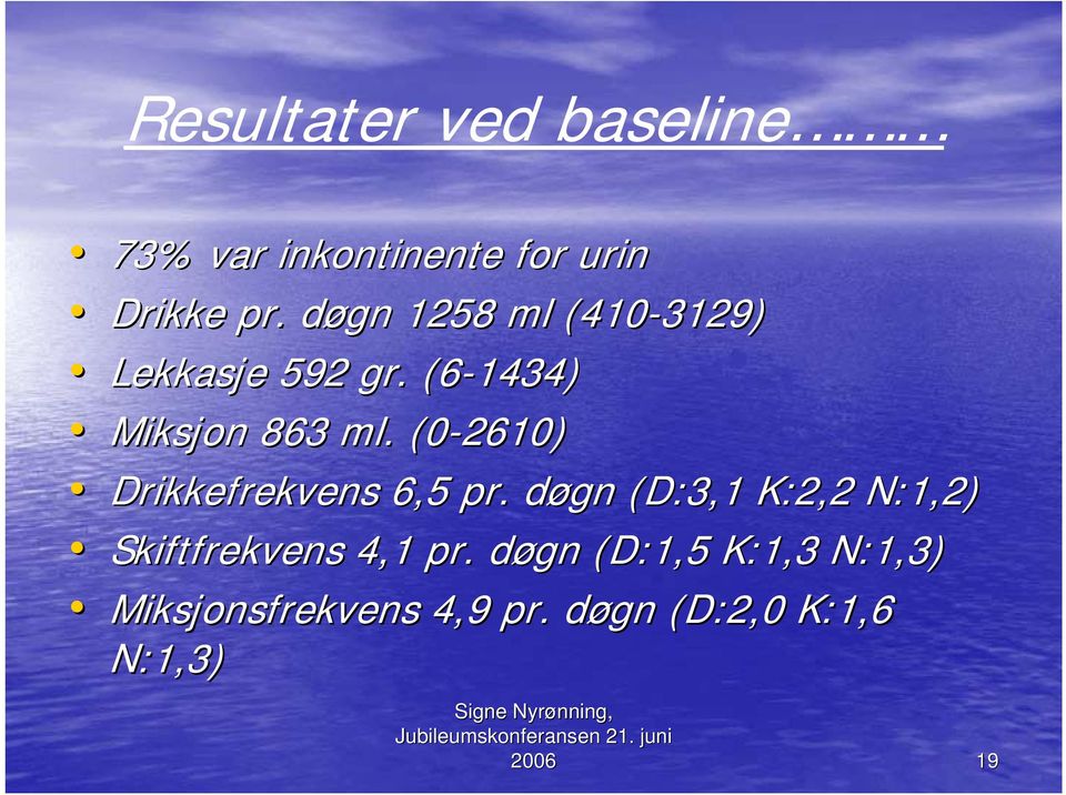 (0-2610) Drikkefrekvens 6,5 pr.