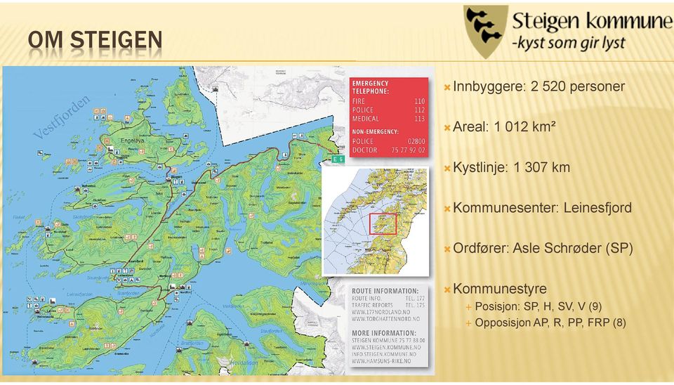 Leinesfjord Ordfører: Asle Schrøder (SP)