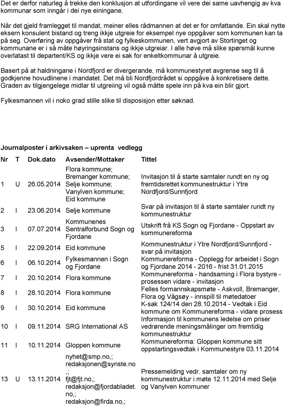 Ein skal nytte eksern konsulent bistand og treng ikkje utgreie for eksempel nye oppgåver som kommunen kan ta på seg.