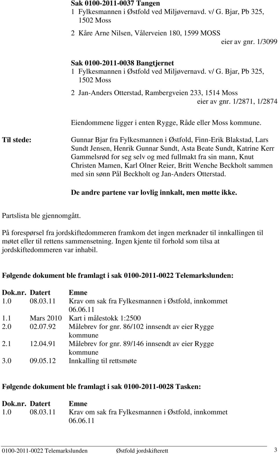 1/2871, 1/2874 Eiendommene ligger i enten Rygge, Råde eller Moss kommune.