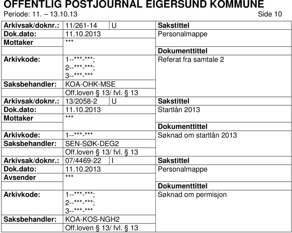 KOA-OHK-MSE Arkivsak/doknr.