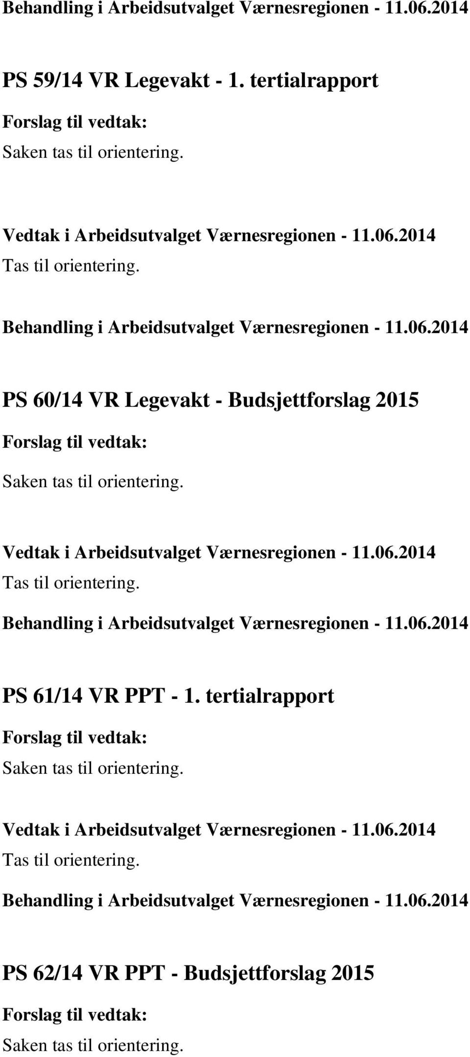 Budsjettforslag 2015 PS 61/14 VR PPT -