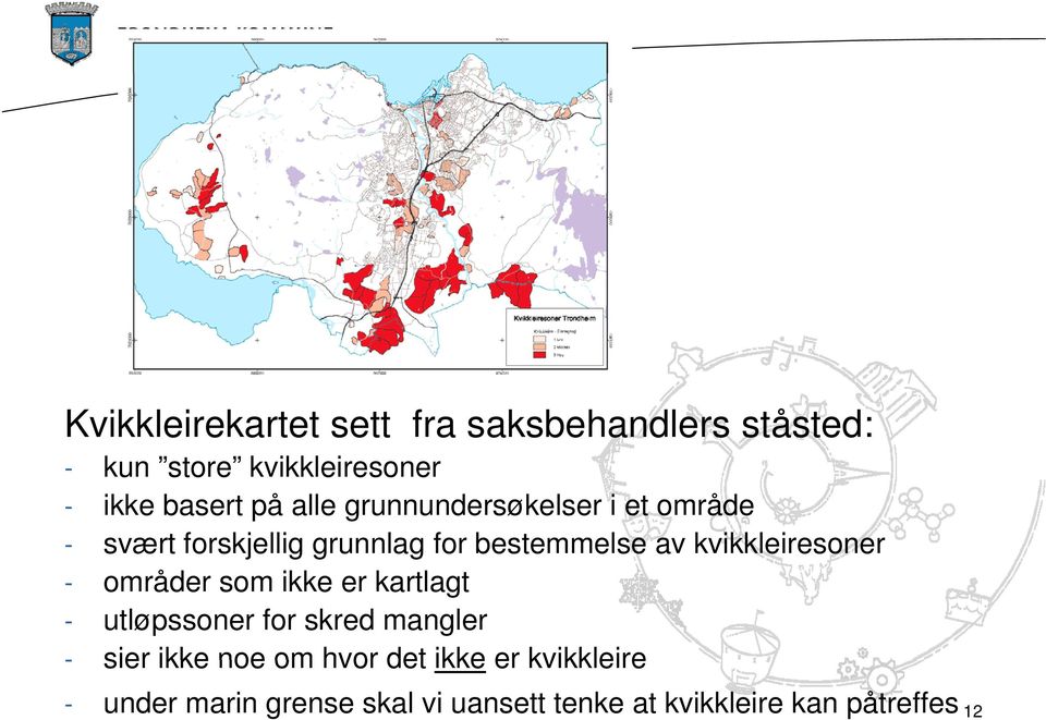 kvikkleiresoner - områder som ikke er kartlagt - utløpssoner for skred mangler - sier ikke noe