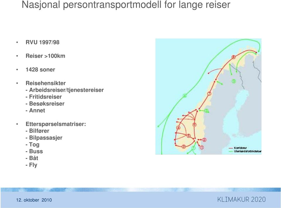 Arbeidsreiser/tjenestereiser - Fritidsreiser - Besøksreiser