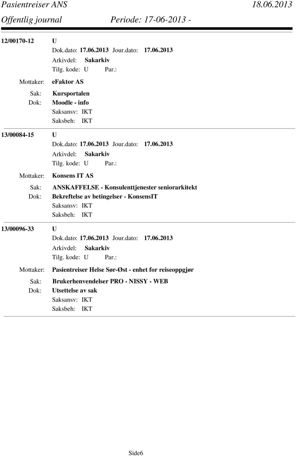 betingelser - KonsensIT 13/00096-33 U Pasientreiser Helse Sør-Øst - enhet