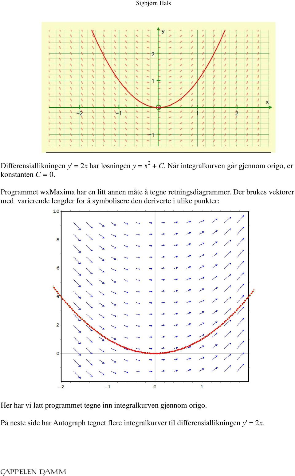 Programmet wxmaxima har en litt annen måte å tegne retningsdiagrammer.