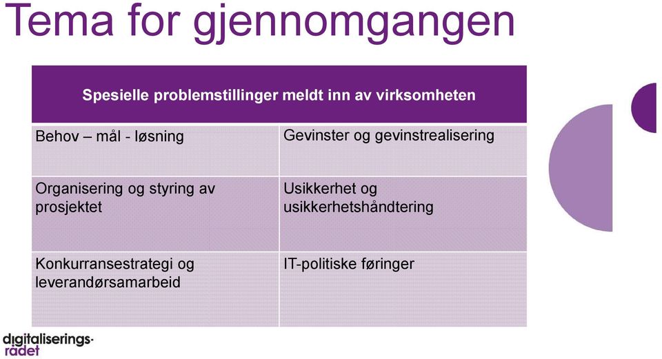 Organisering og styring av prosjektet Usikkerhet og