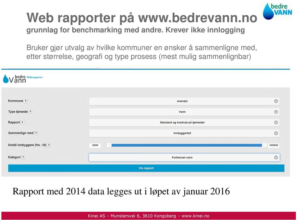 å sammenligne med, etter størrelse, geografi og type prosess (mest