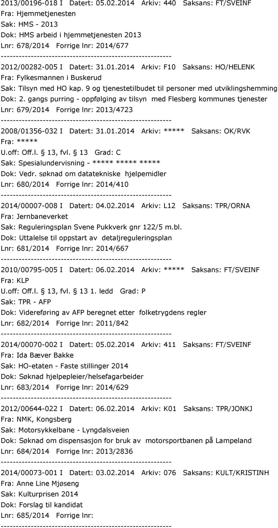 9 og tjenestetilbudet til personer med utviklingshemming Dok: 2. gangs purring - oppfølging av tilsyn med Flesberg kommunes tjenester Lnr: 679/2014 Forrige lnr: 2013/4723 2008/01356-032 I Datert: 31.