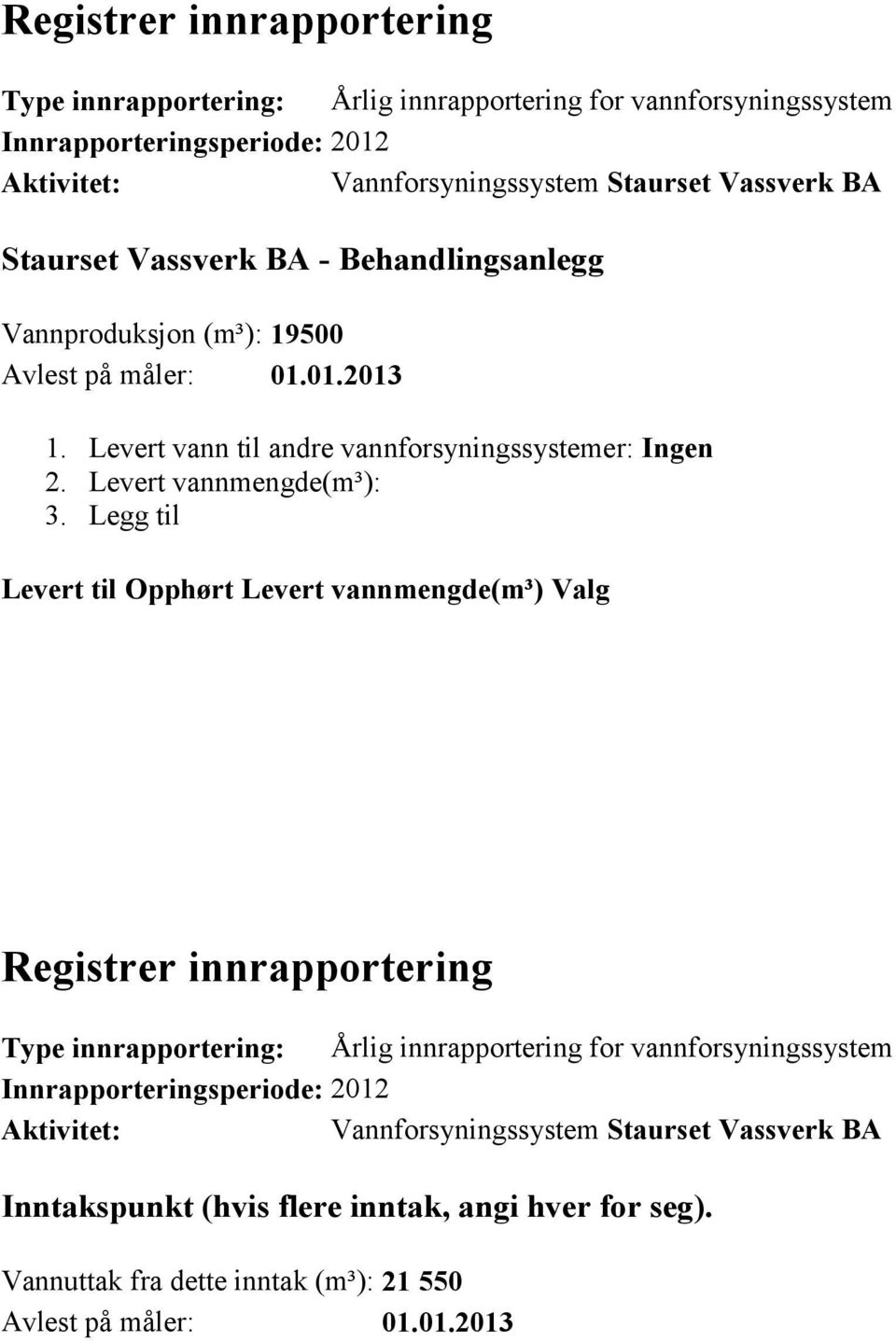 Levert vannmengde(m³): 3.