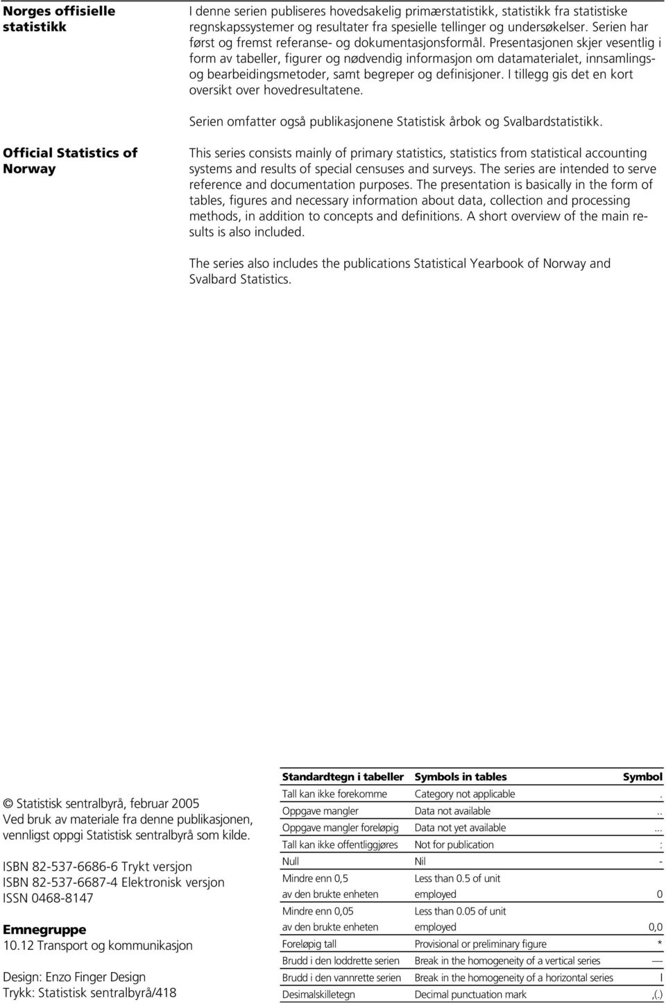 Presentasjonen skjer vesentlig i form av tabeller, figurer og nødvendig informasjon om datamaterialet, innsamlingsog bearbeidingsmetoder, samt begreper og definisjoner.